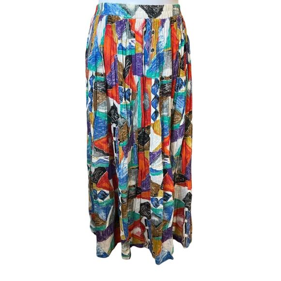 SABINO Vintage Artsy Boho Beachy Sailor Collar Top & Maxi Skirt Set 16 XL - Picture 8 of 10